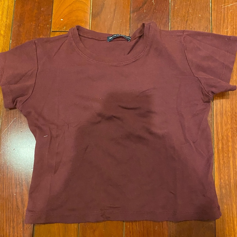 Maroon brandy cropped tshirt